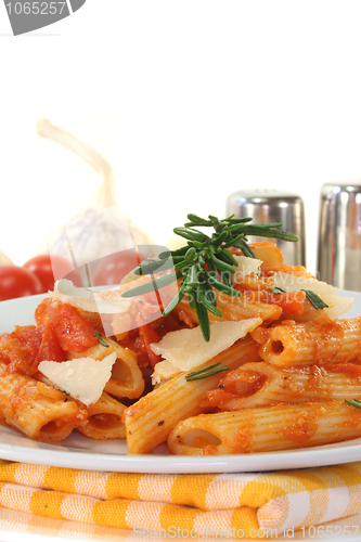 Image of Penne with tomatoes and Parmesan