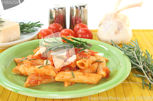 Image of Penne with tomatoes and Parmesan