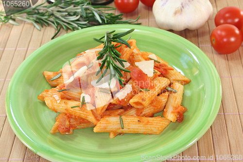 Image of Penne with tomatoes and Parmesan