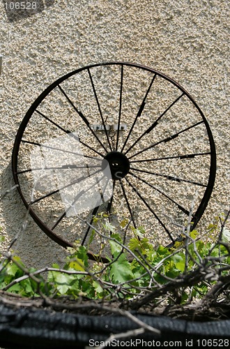 Image of Old wheel on the wall