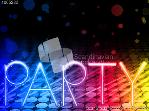 Image of Party Abstract Colorful Waves on Black Background