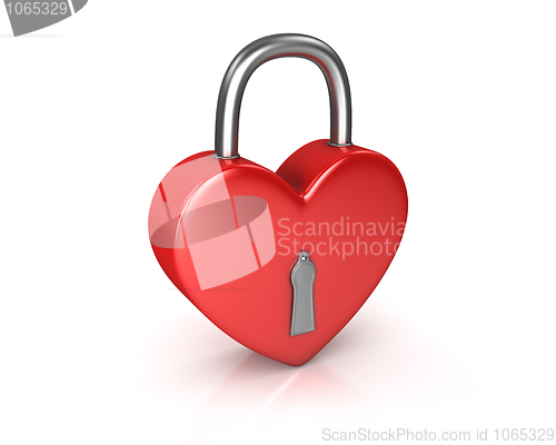 Image of Red lock formed as heart