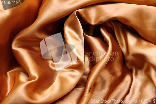 Image of gold crumpled silk fabric