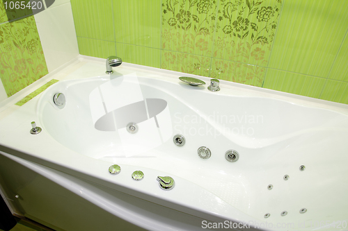 Image of contemporary bathtub with hydromassage