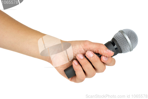 Image of Interview: hand with microphone