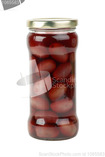 Image of Glass jar with purple "Kalamata" olives