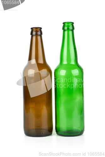 Image of Green and brown beer bottles