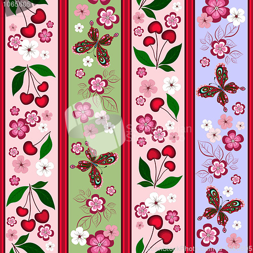 Image of Floral striped effortless pattern