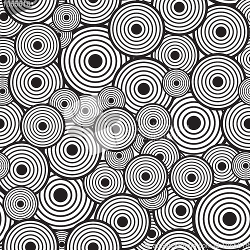 Image of Black-and-white abstract background with circles