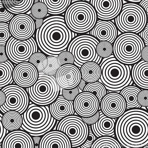 Image of Black-and-white abstract background with circles