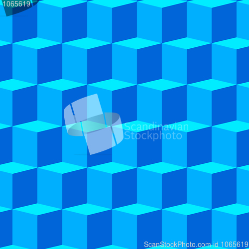 Image of Abstract background with blue 3d cubes