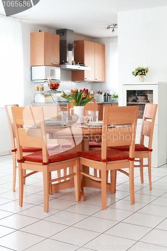 Image of Kitchen and dining room interior 