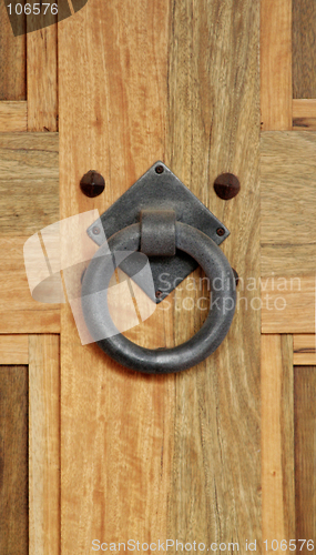 Image of Old wood door  with  Door Knocker