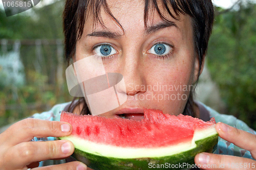 Image of woman with watermelon