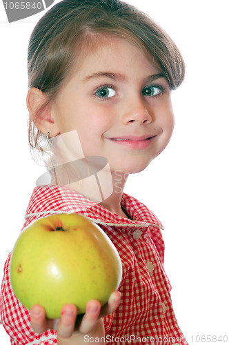 Image of girl holding an apple