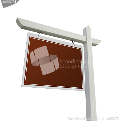 Image of Blank Red Real Estate Sign on White