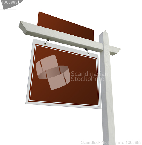 Image of Blank Red Real Estate Sign on White