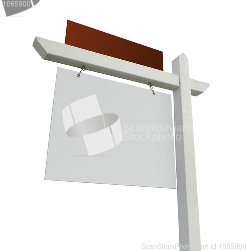 Image of Blank Red and White Real Estate Sign Isolated