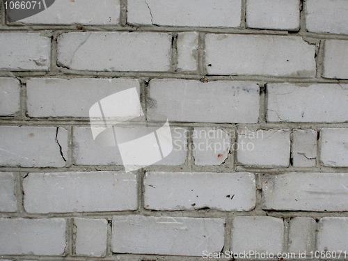 Image of Brick wall of white color