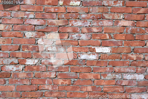 Image of Old red brick wall