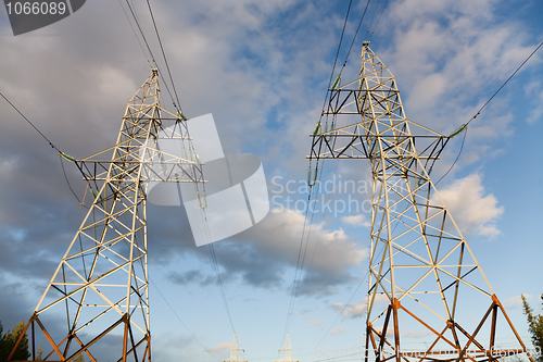 Image of Two high-voltage towers