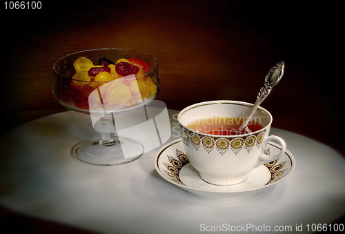 Image of Still-life with a cup of tea