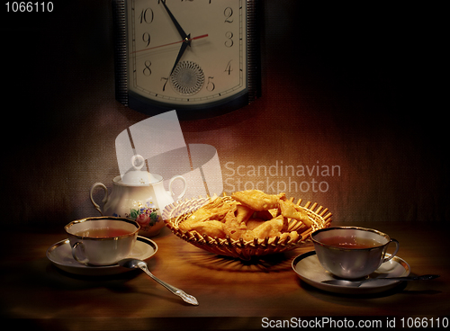 Image of Still-life with two cups of tea