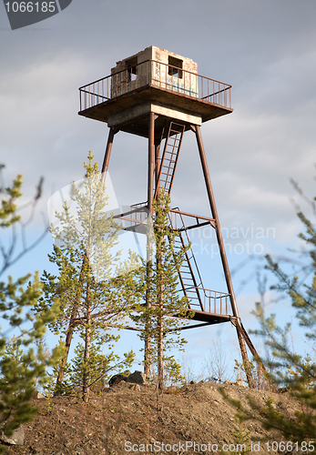 Image of The thrown watchtower in a wood