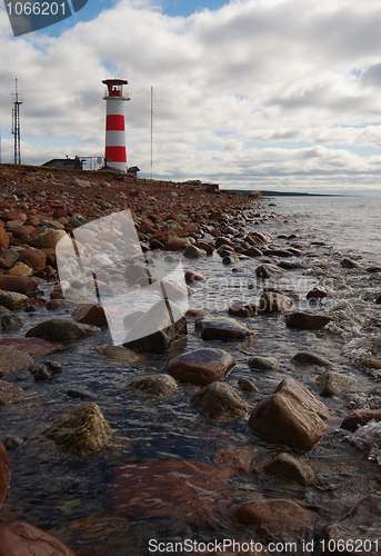 Image of Beacon on coast of northern sea