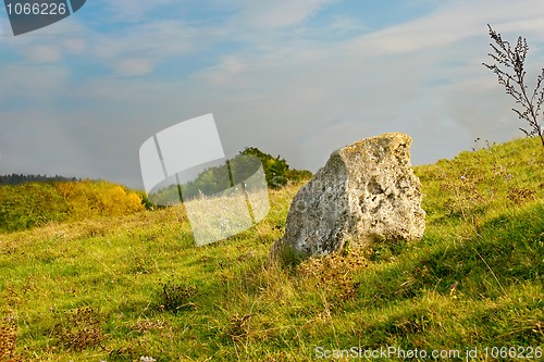 Image of Single large stone on a slope