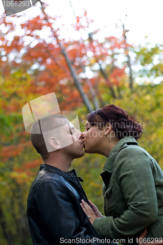 Image of Young Couple Kissing