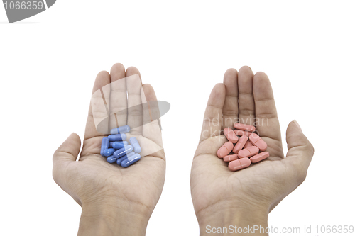 Image of pills in hands