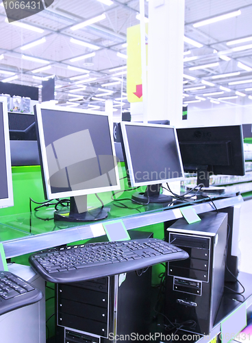 Image of computers in supermarket