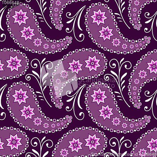 Image of Seamless violet floral pattern