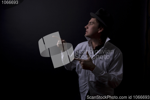 Image of Portrait of a young man -cowboy style