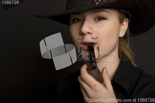 Image of girl as if cowboy