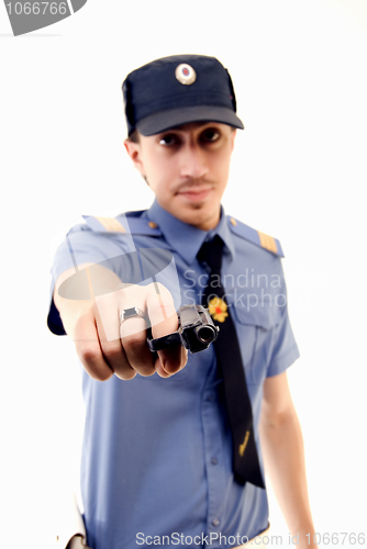 Image of policeman with gun