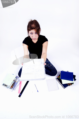 Image of girl spending time in studying