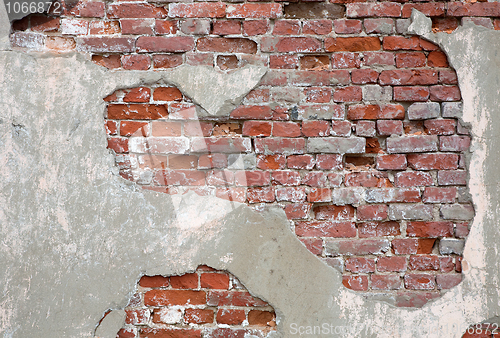 Image of Old red brick wall