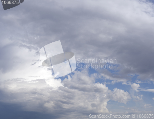 Image of The cloudy blue sky