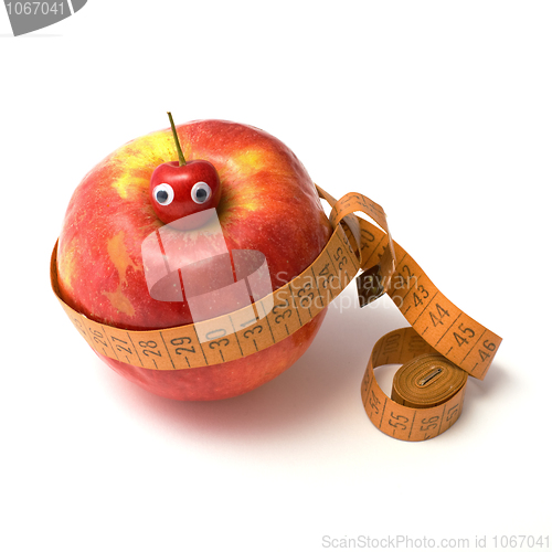 Image of Apple, sweet cherry and tape-line