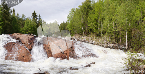 Image of Panoramic photo of a waterfall