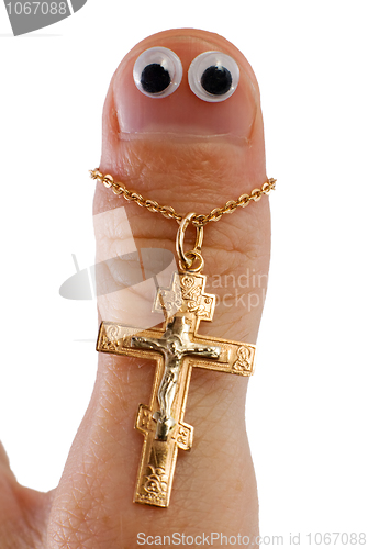 Image of Finger and a cross