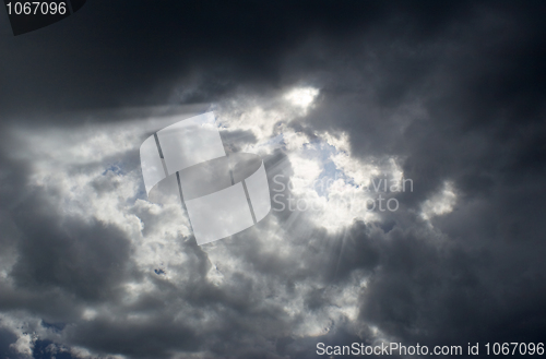 Image of The cloudy blue years sky with shine
