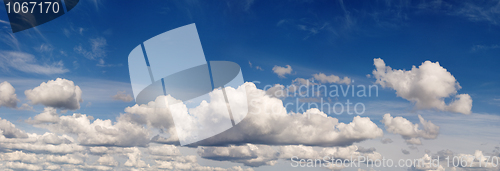 Image of The cloudy blue sky