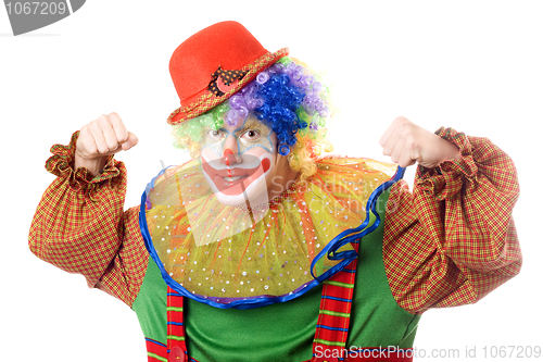 Image of Portrait of an aggressive clown