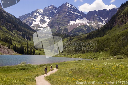 Image of Hikers at Maroon Bells