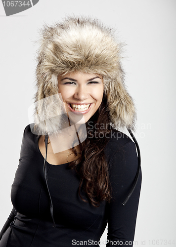 Image of Girl with a fur hat