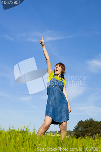 Image of Pointing to the sky