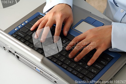 Image of Hands on laptop